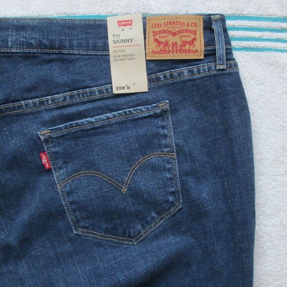 New LEVI'S JEANS Size 20W 711 Mid-Rise Skinny Denim - Picture 7 of 10